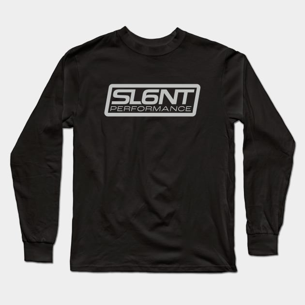 Slant 6 Performance (Gray + Asphalt) Long Sleeve T-Shirt by jepegdesign